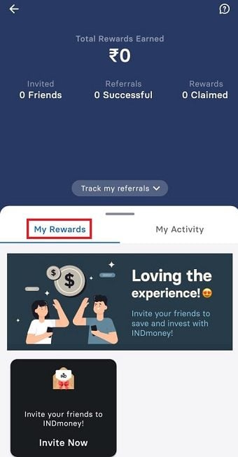 click on the My Rewards tab