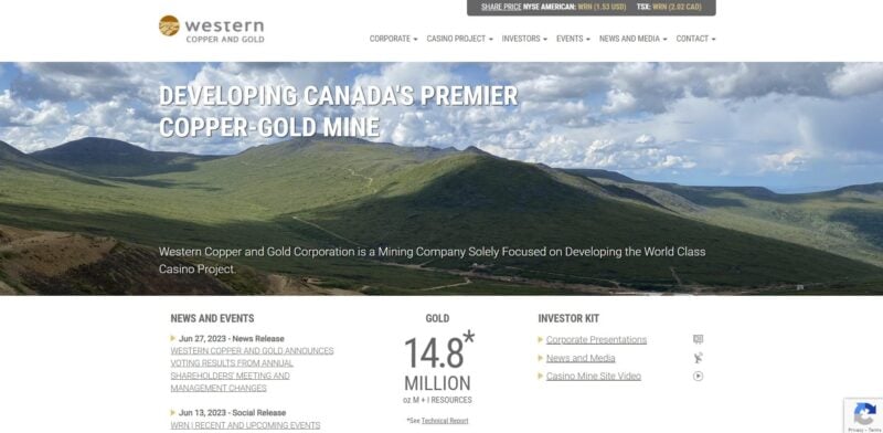 Western Copper and Gold Corp