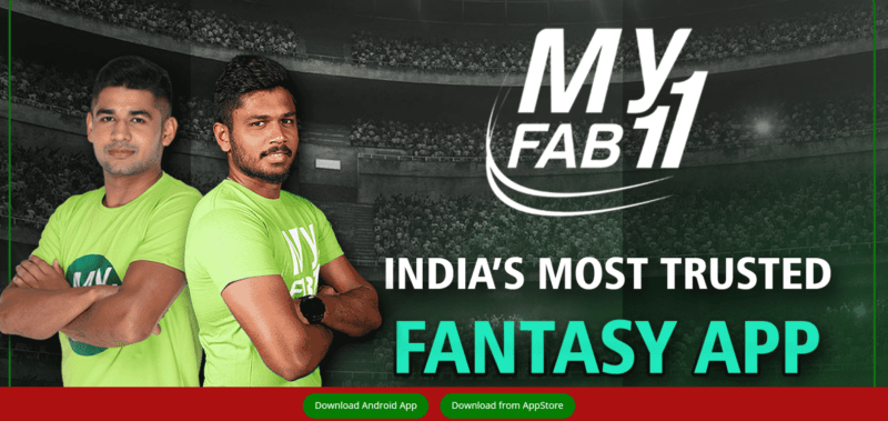 MyFab11 homepage | Best Fantasy Cricket Apps in India