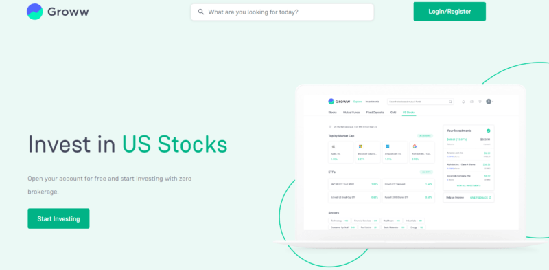 Groww US Stocks website