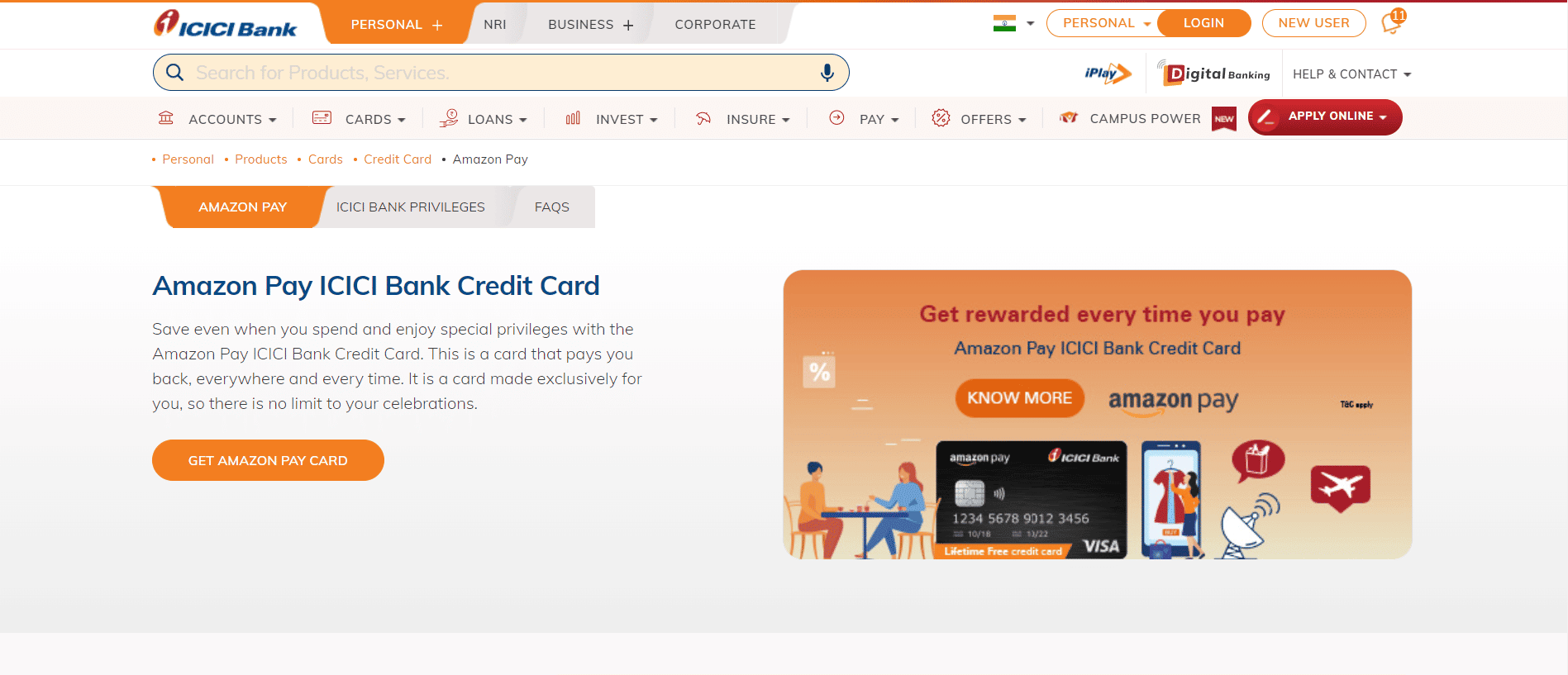 Amazon Pay ICICI credit card