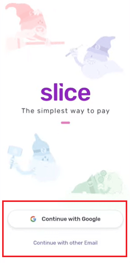 Slice app front page