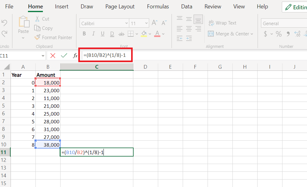 Excel Sheet | Reverse CAGR Calculator