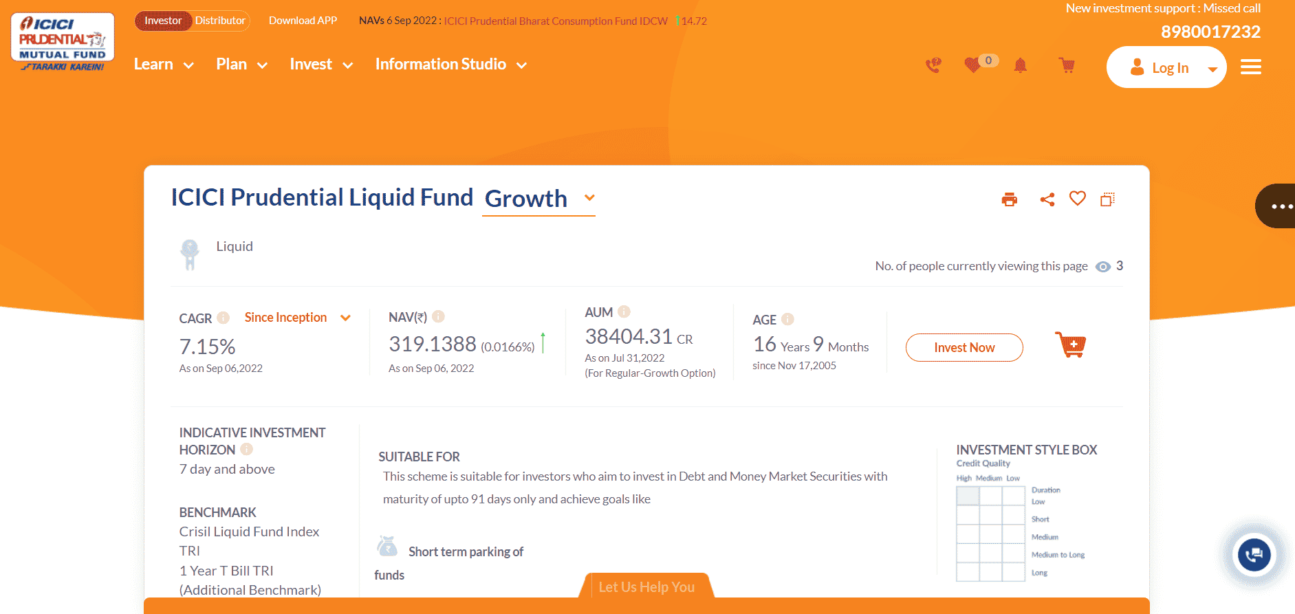 ICICI Prudential Liquid Fund | List of Mutual Funds with Zero Exit Load