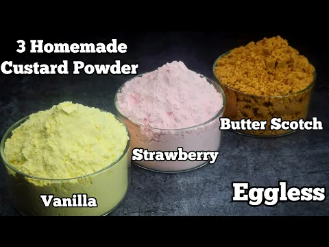 How to Make Homemade Custard Powder in 3 Delicious Flavors: Vanilla, Strawberry & Butterscotch!